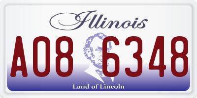 IL license plate A086348