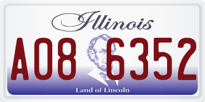 IL license plate A086352