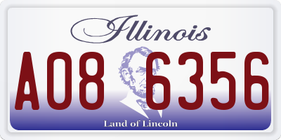 IL license plate A086356