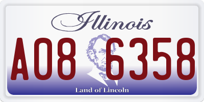 IL license plate A086358