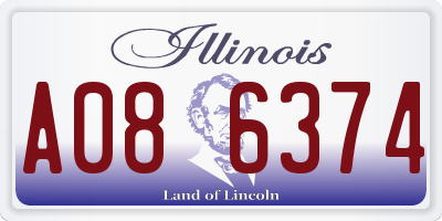IL license plate A086374