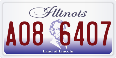 IL license plate A086407