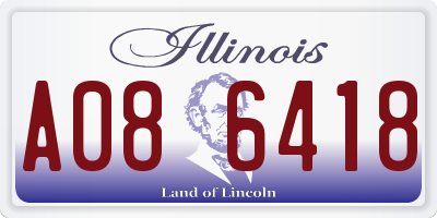 IL license plate A086418