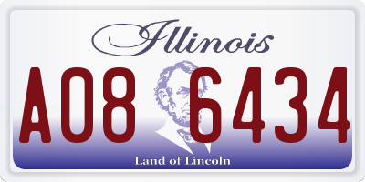 IL license plate A086434