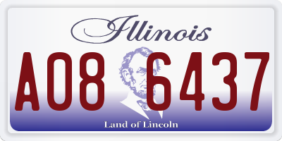 IL license plate A086437