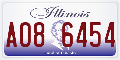 IL license plate A086454