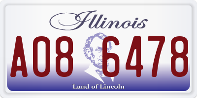 IL license plate A086478