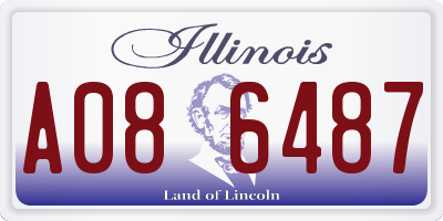 IL license plate A086487