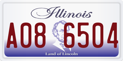 IL license plate A086504