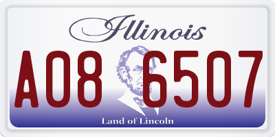 IL license plate A086507