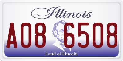IL license plate A086508
