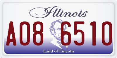 IL license plate A086510