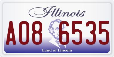 IL license plate A086535