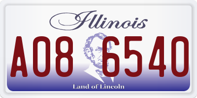 IL license plate A086540