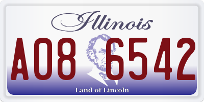 IL license plate A086542