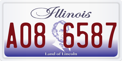 IL license plate A086587