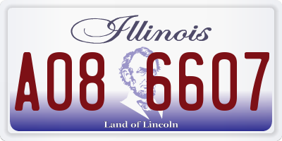 IL license plate A086607