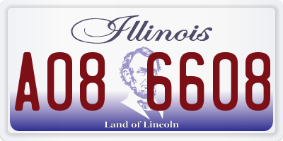 IL license plate A086608