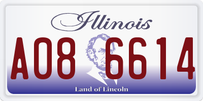 IL license plate A086614