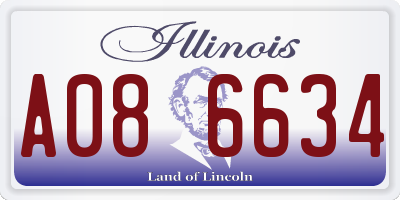IL license plate A086634