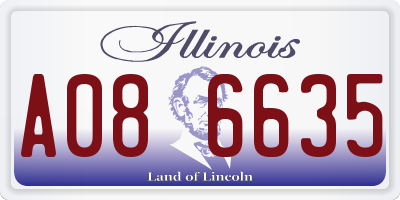 IL license plate A086635