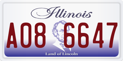 IL license plate A086647