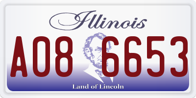 IL license plate A086653