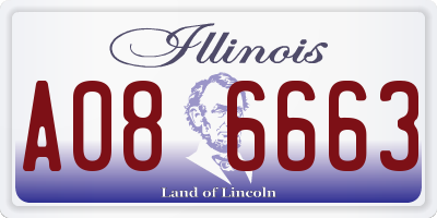 IL license plate A086663