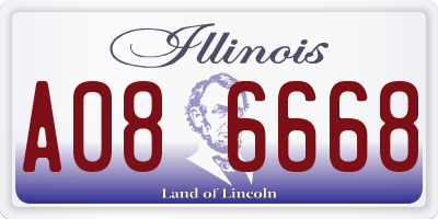 IL license plate A086668
