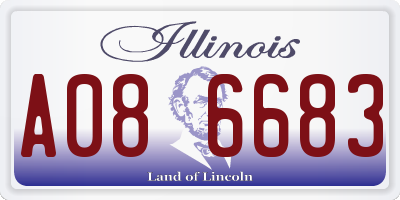 IL license plate A086683