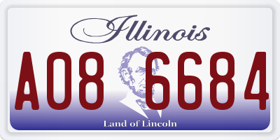 IL license plate A086684