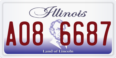 IL license plate A086687