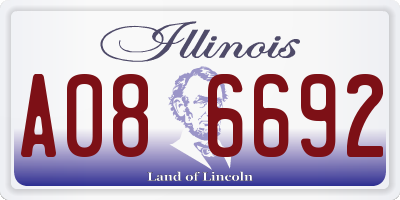 IL license plate A086692