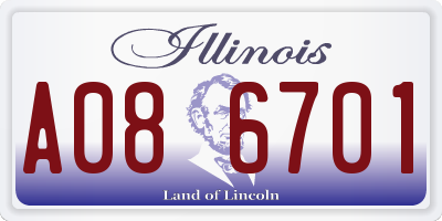 IL license plate A086701