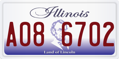 IL license plate A086702