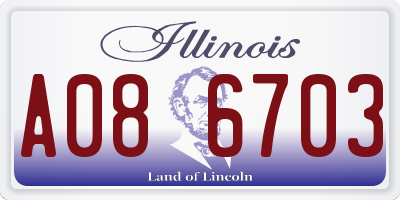 IL license plate A086703