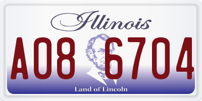 IL license plate A086704