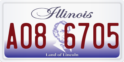 IL license plate A086705