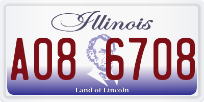 IL license plate A086708