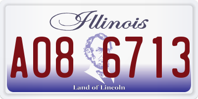 IL license plate A086713