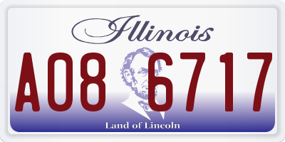 IL license plate A086717