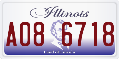 IL license plate A086718