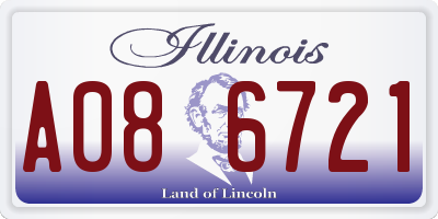 IL license plate A086721