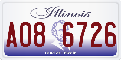 IL license plate A086726