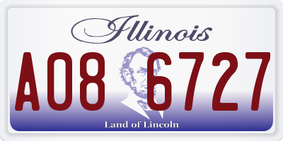 IL license plate A086727