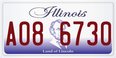 IL license plate A086730