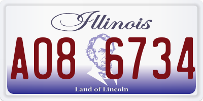 IL license plate A086734