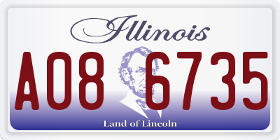 IL license plate A086735
