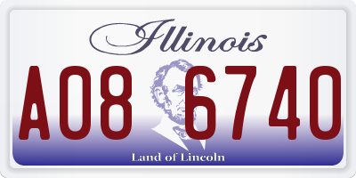 IL license plate A086740