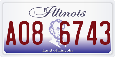 IL license plate A086743